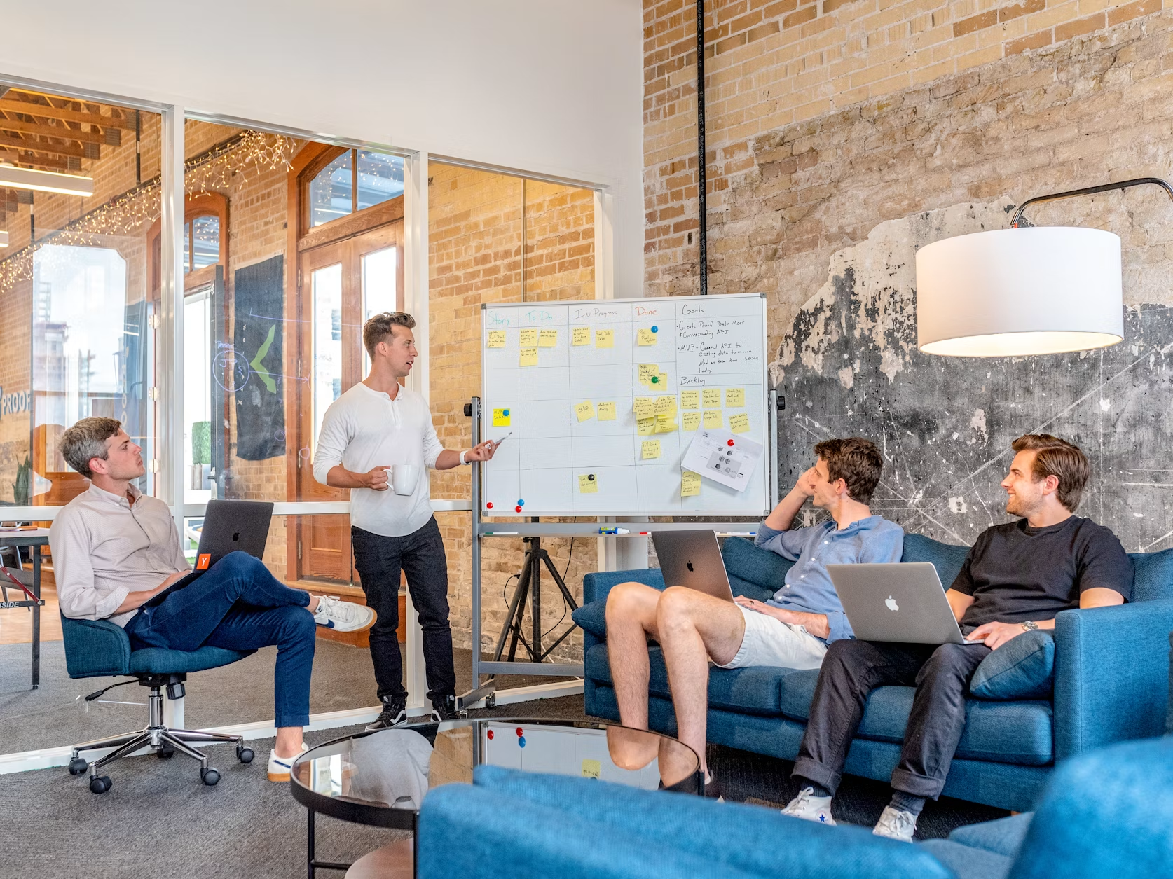 Startup team working